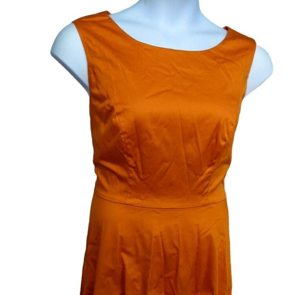 Hanpceirs Orange Sleeveless Stretch Cotton Dress Size XL